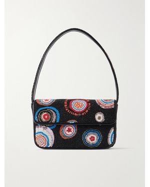 STAUD Tommy Bead-Embellished Shoulder Bag - Blue