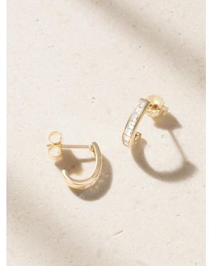 Lucy Delius Baby 14-Karat Diamond Hoop Earrings - Natur