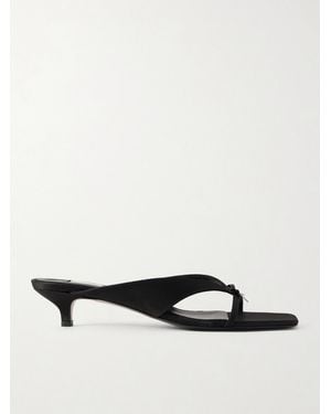 TOTEME Bow-Detailed Satin Sandals - White