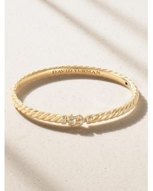 David Yurman Sculpted Cable 18-Karat Diamond Bangle - Natural