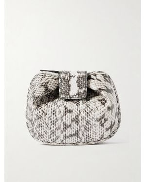 Gabriela Hearst Soft Demi Snakeskin Clutch - Grey