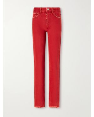 Isabel Marant Daya Mid-Rise Straight-Leg Jeans - Red