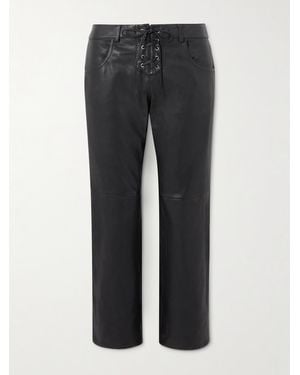 Isabel Marant Vanel Lederhose Mit Geradem Bein Und Schnürung - Schwarz