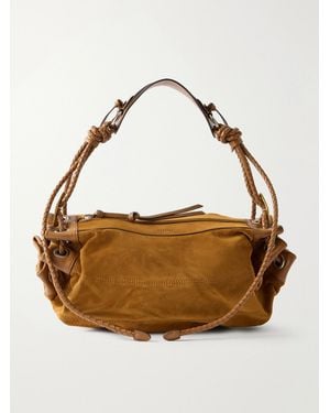 Isabel Marant Maia Leather-Trimmed Suede Shoulder Bag - Brown