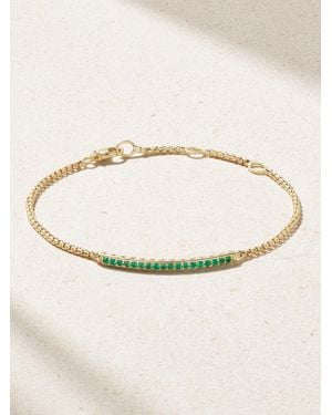 David Yurman Petite Pavé 18-Karat Emerald Bracelet - Natural