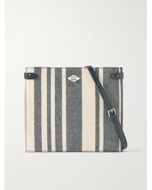 Metier Stowaway Striped Canvas Shoulder Bag - Blue