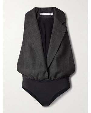 Christopher Esber Facile Wool-Twill And Stretch-Jersey Bodysuit - Black