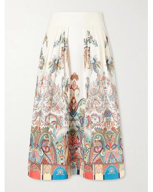Etro Paisley-Print Cotton-Poplin Midi Skirt - White