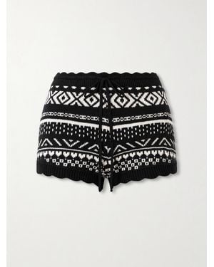 Alix Of Bohemia Shea Scalloped Cotton-Jacquard Shorts - Black