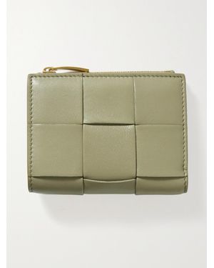 Bottega Veneta Cassette Portemonnaie Aus Intrecciato-Leder - Grün