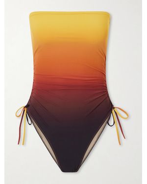 Lido Sessantadue Strapless Ruched Dégradé Swimsuit - Orange