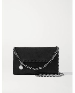 Stella McCartney Falabella Mini Schultertasche Aus Gebürstetem Kunstleder - Schwarz