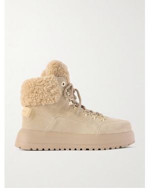 Bogner Antwerp Shearling-Lined Suede Ankle Boots - Natural