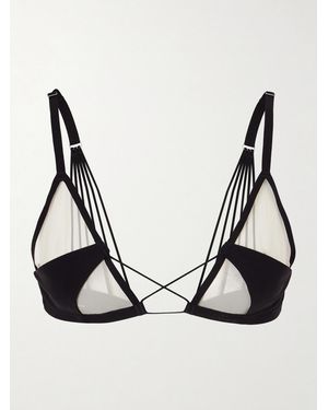 Rick Owens Tulle-Trimmed Bra - Black