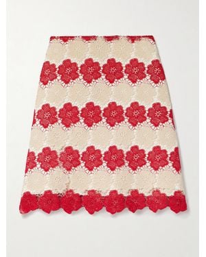 Miguelina Koa Guipure Lace Mini Skirt - Rot