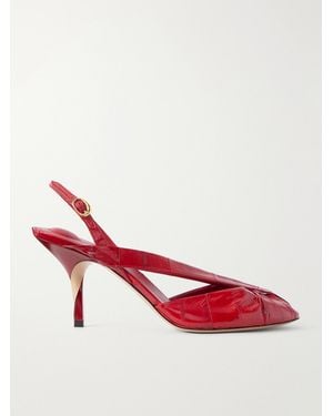 Jacquemus Les Slingback Cubisto 80 Textured Leather Court Shoes