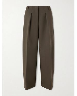 Jacquemus The Ovalo Pleated Crepe Trousers - Green