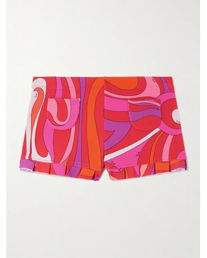 Emilio Pucci Ruffled Printed Jersey Shorts - Red