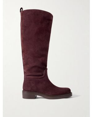 Stuart Weitzman Celia Suede Knee Boots - Red