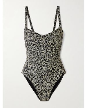 Matteau Maillot De Bain À Armatures En Tissu Recyclé Stretch À Imprimé Fleuri - Noir