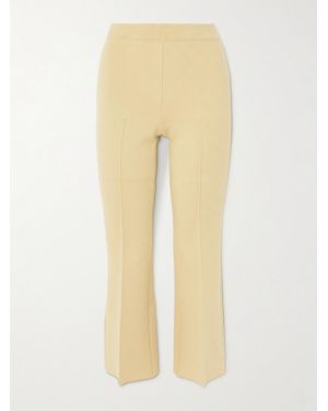 High Sport Cropped Cotton-Blend Slim-Leg Pants - Natural