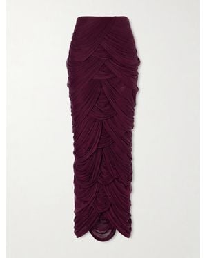 Danielle Frankel Cosette Draped Tulle Maxi Skirt - Purple