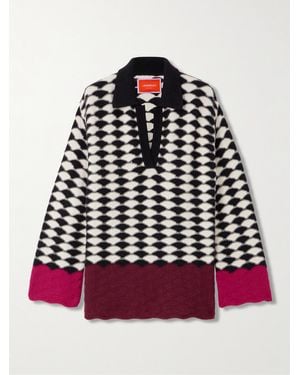 La DoubleJ Jacquard-Knit Wool Jumper - Red