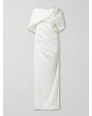 Vivienne Westwood Sybyl Off-The-Shoulder Draped Satin Gown - White