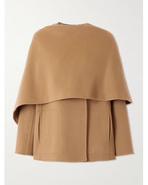 Altuzarra Dak Layered Draped Wool-Blend Felt Coat - Natural