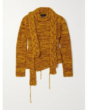 A.W.A.K.E. MODE Mehrlagiger Asymmetrischer Pullover Aus Einer Merinowollmischung - Gelb
