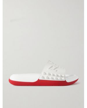 Christian Louboutin Take It Easy Donna Pantoletten Aus Gummi Mit Nieten - Weiß