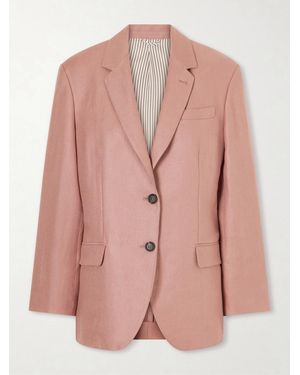 Brunello Cucinelli Single-Breasted Linen-Twill Blazer - Pink