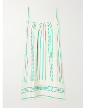 lemlem Zina Striped Cotton Mini Dress - Blue