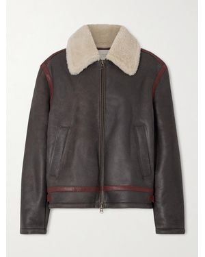 Aimé Leon Dore Jacke Aus Shearling Mit Print - Schwarz