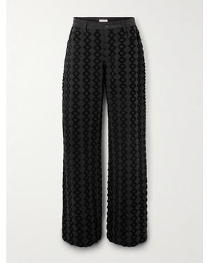 DIOTIMA Stulla Embroidered High-Rise Wide-Leg Jeans - Black