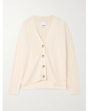 Allude Cardigan Aus Einer Gerippten Kaschmir-Seidenmischung - Natur