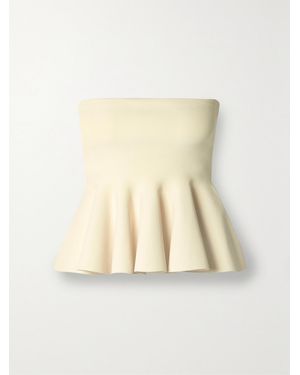 A.L.C. Eliza Strapless Ruffled Stretch-Knit Top - Natural