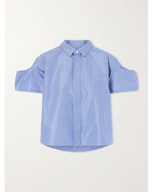 Sacai Striped Cotton-Blend Poplin Shirt - Blue