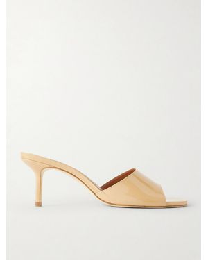 STAUD Bea Mules Aus Lackleder - Natur