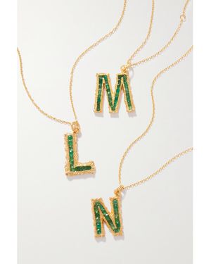 Pacharee Alphabet-Plated Emerald Necklace - Weiß