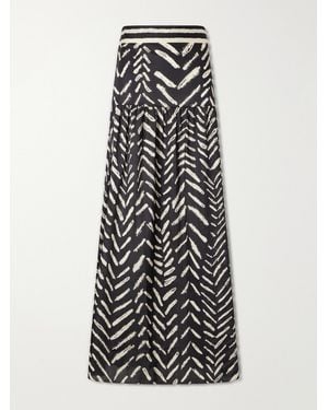 Johanna Ortiz Printed Cotton Maxi Skirt - White