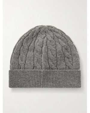 Loro Piana Cedar Cable-Knit Cashmere Beanie - Grey