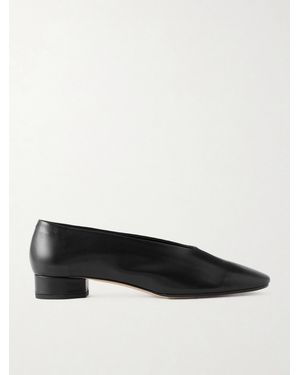 Aeyde Delia Leather Court Shoes - Black