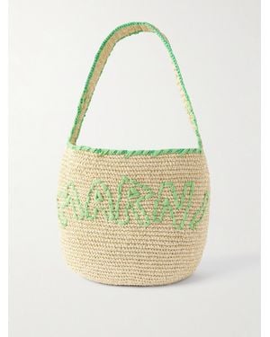 Marni Embroidered Raffia Tote - Natural