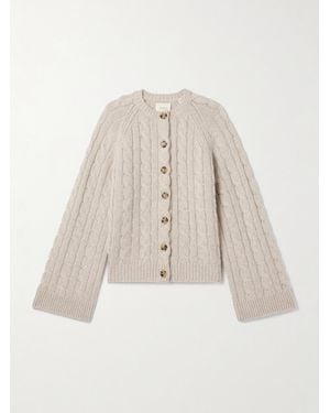 Doen Virginie Cable-Knit Cashmere Cardigan - Natural