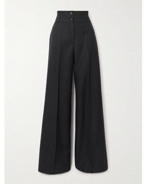 Altuzarra Rudy Pinstriped Woven Wide-Leg Trousers - Black