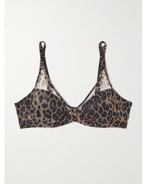 Agent Provocateur Lucky Bügel-Bh Aus Mesh Mit Leopardenprint - Schwarz