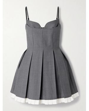 ShuShu/Tong Layered Pleated Twill Dress - Grey