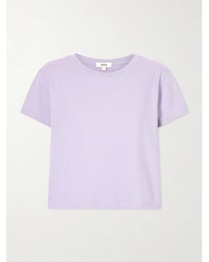 Agolde Adine Cropped Organic Cotton-Jersey T-Shirt - Purple