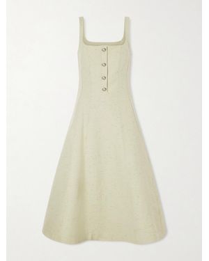 Altuzarra Orrie Button-Embellished Cotton-Blend Midi Dress - Natural